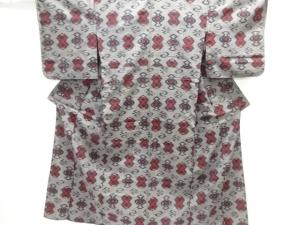 アンティーク　木綿本場久留米絣抽象模様単衣着物